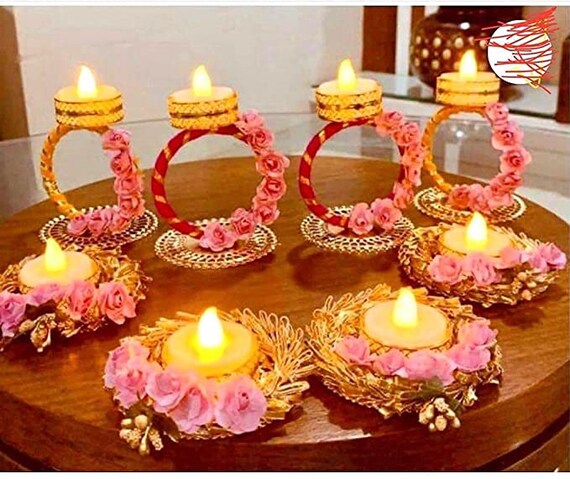 Metal Diya With Pearls, Diwali Decor, Indian Wedding Favors, Indian  Tealight Holder, Diwali Gifts, Diwali Decoration, Tealight Candle Stand 