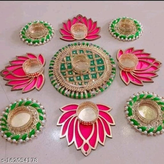 Floral Rangoli Mat Tealight Candle Holders Mat Temple Décor Etsy