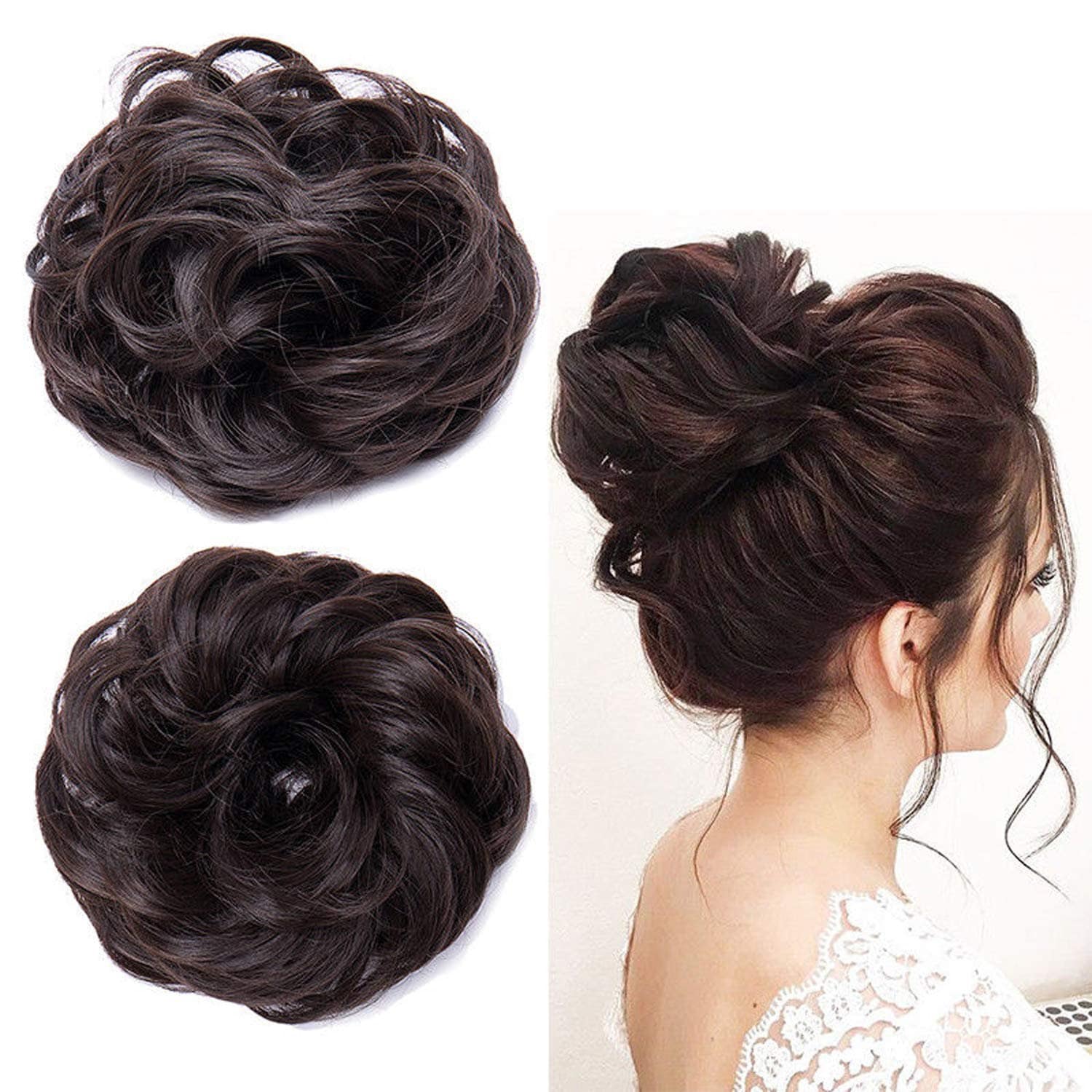 artificial bun hair