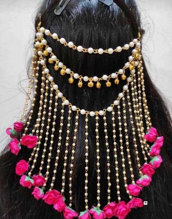 1 Pcs Indian Women Bridal Hair Accessories / Gajra Bun /hair - Etsy Hong Kong 1 Pcs Indian Women Bridal Hair Accessories / Gajra Bun /hair - Etsy Hong Kong