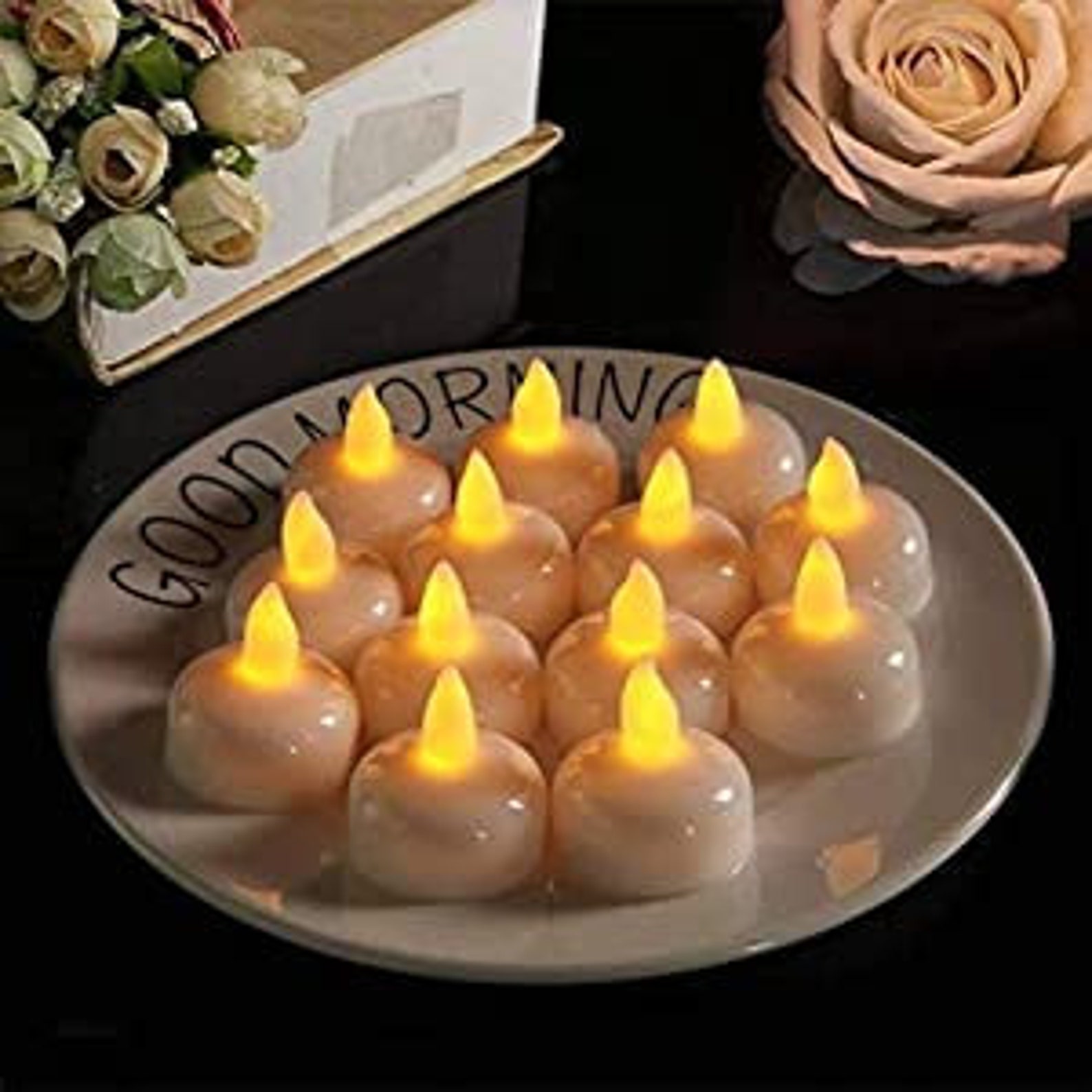 Artificial Water Floating LED Flickering Candles Lights Diya Etsy
