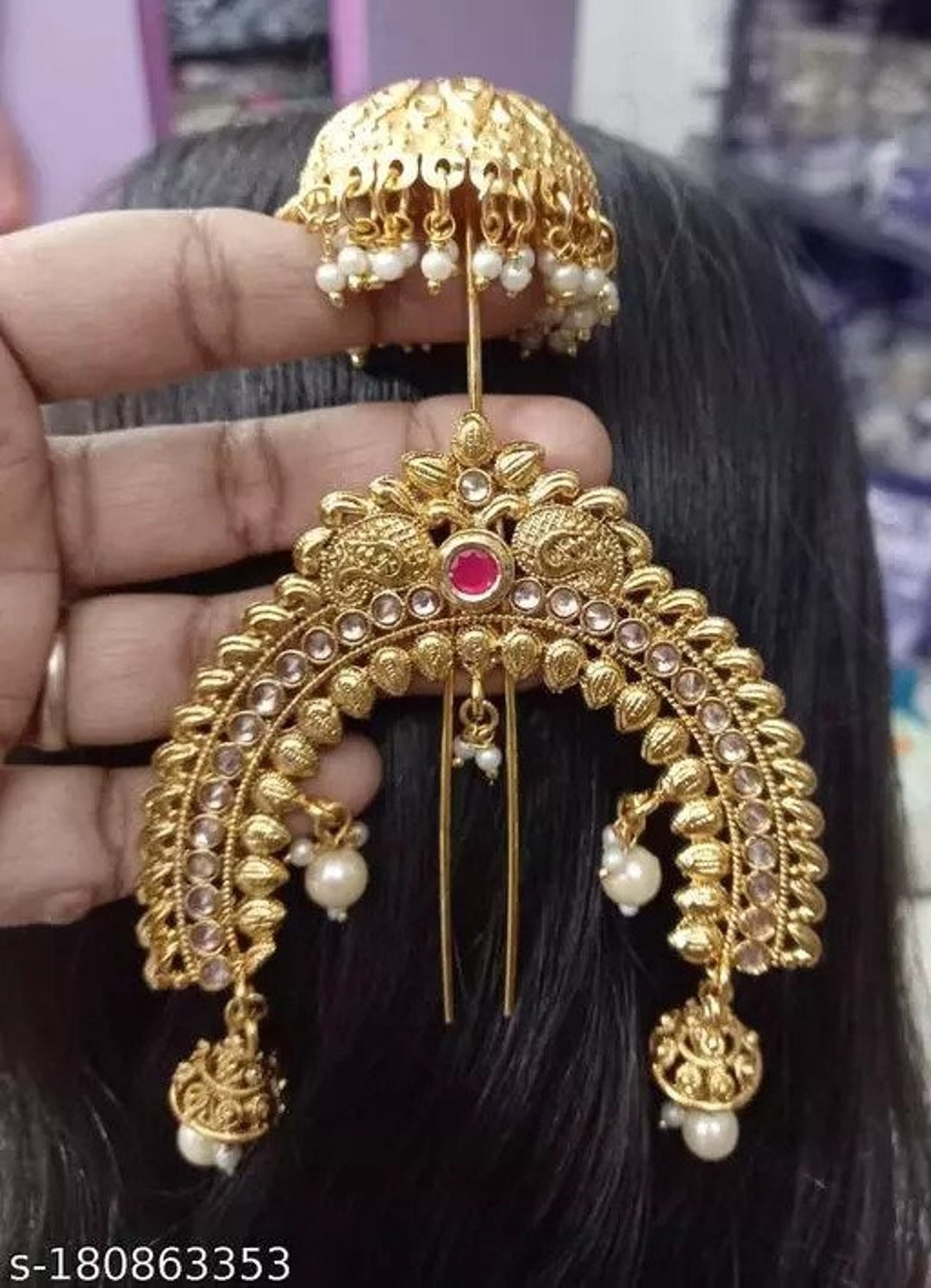 Indian Women Bridal Hair Accessories / Gajra Bun /hair - Etsy Australia Indian Women Bridal Hair Accessories / Gajra Bun /hair - Etsy Australia