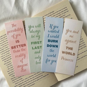 Twisted Bookmarks | Romance Bookmarks | Bookish Gift | Bookmark Ticket | Bookclub Bookmark | Cute Bookmarks