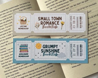 Grumpy Sunshine and Small Town Romance Bookmarks | Trope Bookmarks | Bookish Gift | Bookmark Ticket | Bookclub Bookmark | Cute Bookmarks