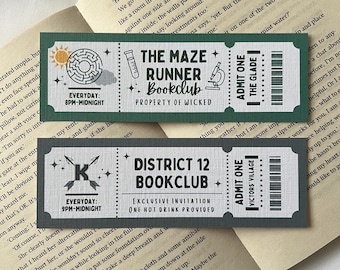 Dystopian Bookmarks | Sci-Fi Bookmarks | Bookish Gift | Bookmark Ticket | Bookclub Bookmark | Cute Bookmarks