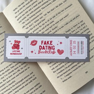 Forced Proximity and Fake Dating Bookmarks | Trope Bookmarks | Bookish Gift | Bookmark Ticket | Bookclub Bookmark | Cute Bookmarks image 3