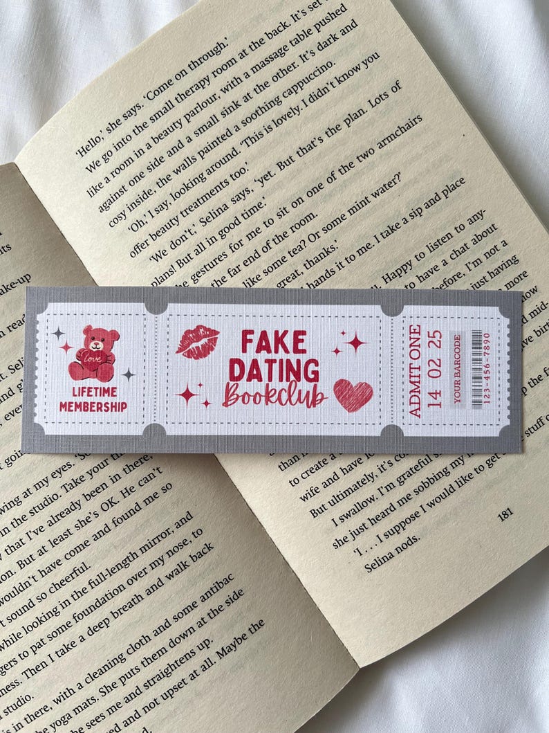 Forced Proximity and Fake Dating Bookmarks | Trope Bookmarks | Bookish Gift | Bookmark Ticket | Bookclub Bookmark | Cute Bookmarks image 3