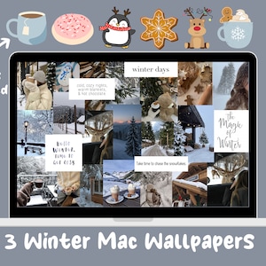 Sfondi e icone per MacBook invernali/natalizi/13 pollici/Vision Board/Collage/Sfondi estetici/Mood Board
