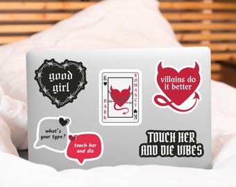 Dark Romance Stickers | Dark Bookish Stickers | Morally Grey Stickers | Cute Laptop Stickers | Kindle Kobo Stickers | Separate or Pack