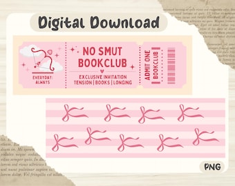No Smut and Pink Bows Bookmark Designs | PNG File | Printable Bookmarks | Digital Bookmarks | Bookish Gift | Instant Download | Personal Use