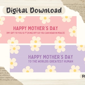Mothers Day Flower Bookmark Designs | PNG File | Printable Bookmarks | Digital Bookmarks | Bookish Gift | Instant Download | Personal Use