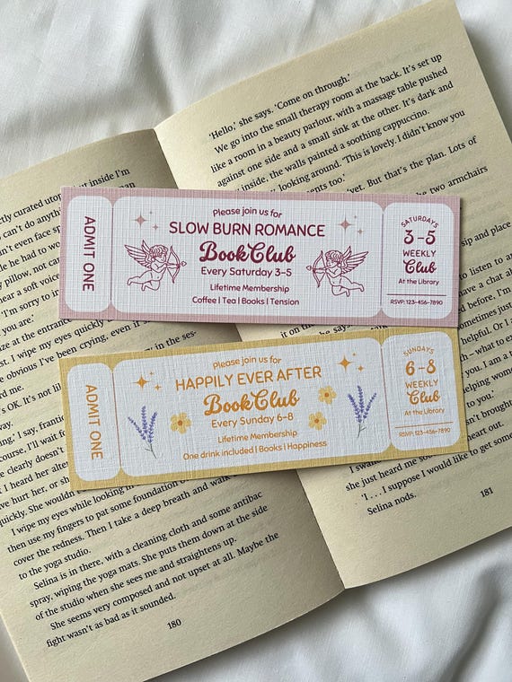 Slow Burn Romance and Happily Ever After Bookmarks | Girly Bookmarks | Bookish Gift | Bookmark Ticket | Bookclub Bookmark | Cute Bookmarks