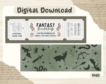 Fantasy and Dragon Bookmark Designs | PNG File | Printable Bookmarks | Digital Bookmarks | Bookish Gift | Instant Download  | Personal Use