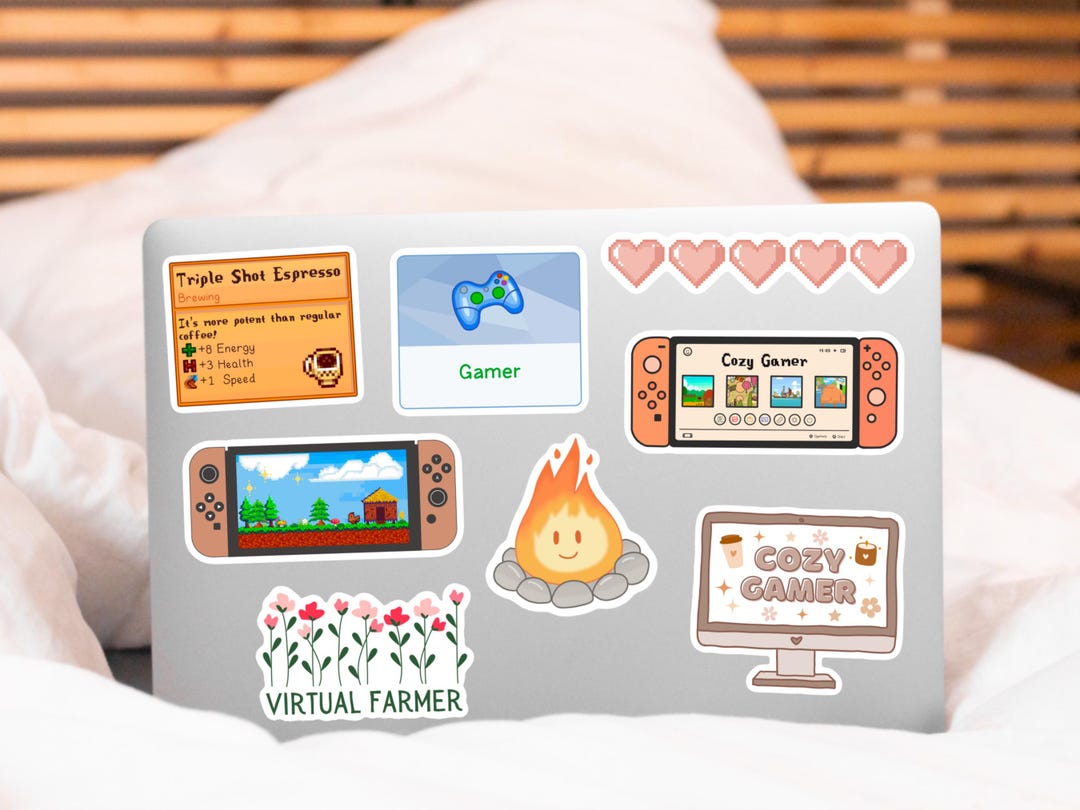 Cozy Gamer Inspired Stickers | Gaming Stickers | Gamer Girl Stickers ...