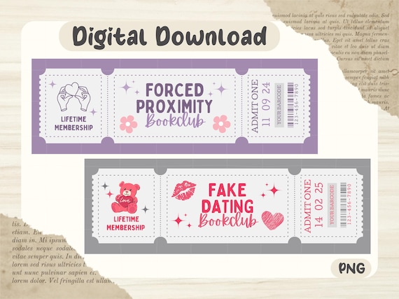 Forced Proximity & Fake Dating Bookmark Designs | PNG File | Digital Bookmark | Bookish Gift | Instant Download | Personal Use | Book Tropes