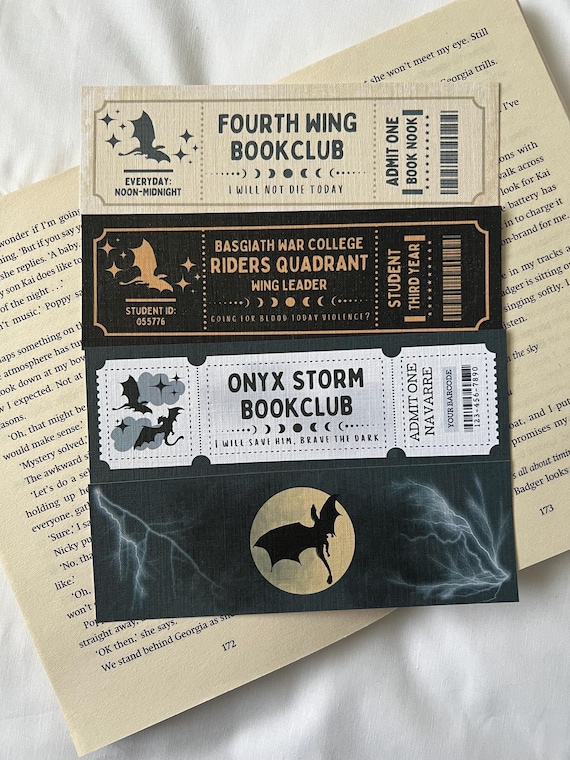 Dragon Bookmarks | Fantasy Bookmarks | Bookish Gift | Bookmark Ticket | Bookclub Bookmark | Cute Bookmarks | Lightning Dragon | Romantasy