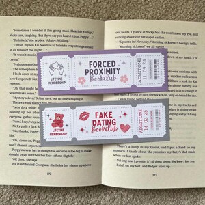 Forced Proximity & Fake Dating Bookmark Designs | PNG File | Digital Bookmark | Bookish Gift | Instant Download | Personal Use | Book Tropes image 2