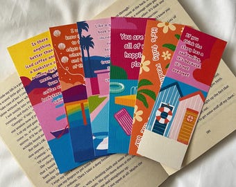 E.H Bookmarks | Romance Bookmarks | Bookish Gift | Bookmark Ticket | Bookclub Bookmark | Cute Bookmarks | Colourful Bookmarks