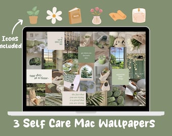 Self Care MacBook Wallpapers & Icons | 13 Inch | Vision Board | Collage | Aesthetic Wallpaper | Mood Board