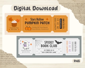 Pumpkin Patch & Spooky Bookclub Bookmark Designs | PNG File | Printable Bookmarks | Bookish Gift | Personal Use | Autumn Halloween Bookmark