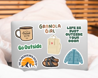 Granola Girl/Outdoors Inspired Stickers | Nature Stickers | Outdoorsy Stickers | Camping Hike Stickers | Separate or Pack