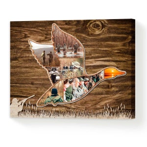 Personalized Duck Hunting Photo Collage Canvas: Waterfowl/Duck Hunter Gift