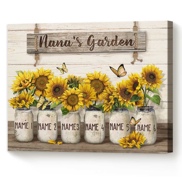 Nana's Garden Personalized Gift, Grandma Wall Art, Mother's Day Gift for Nana, Grandma Sign With Kids Names, Grandmother Gift From Grandkids