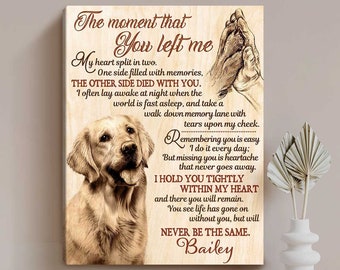 Personalized Dog Memorial Canvas: Pet Loss Sympathy Gift