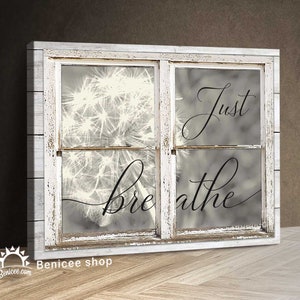 Dandelion Canvas Print: Farmhouse Living Room Decor, Inspirational Wall Art