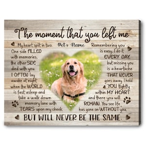 Custom Photo Pet Memorial Canvas, Dog Passed Away Gift, Pets In Remembrance, Dog Memorial Gift, Pet Loss Gifts, Loss of Dog Gift, Dog Canvas