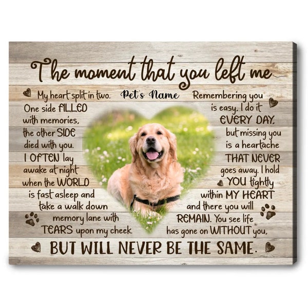 Custom Photo Pet Memorial Canvas, Dog Passed Away Gift, Pets In Remembrance, Dog Memorial Gift, Pet Loss Gifts, Loss of Dog Gift, Dog Canvas