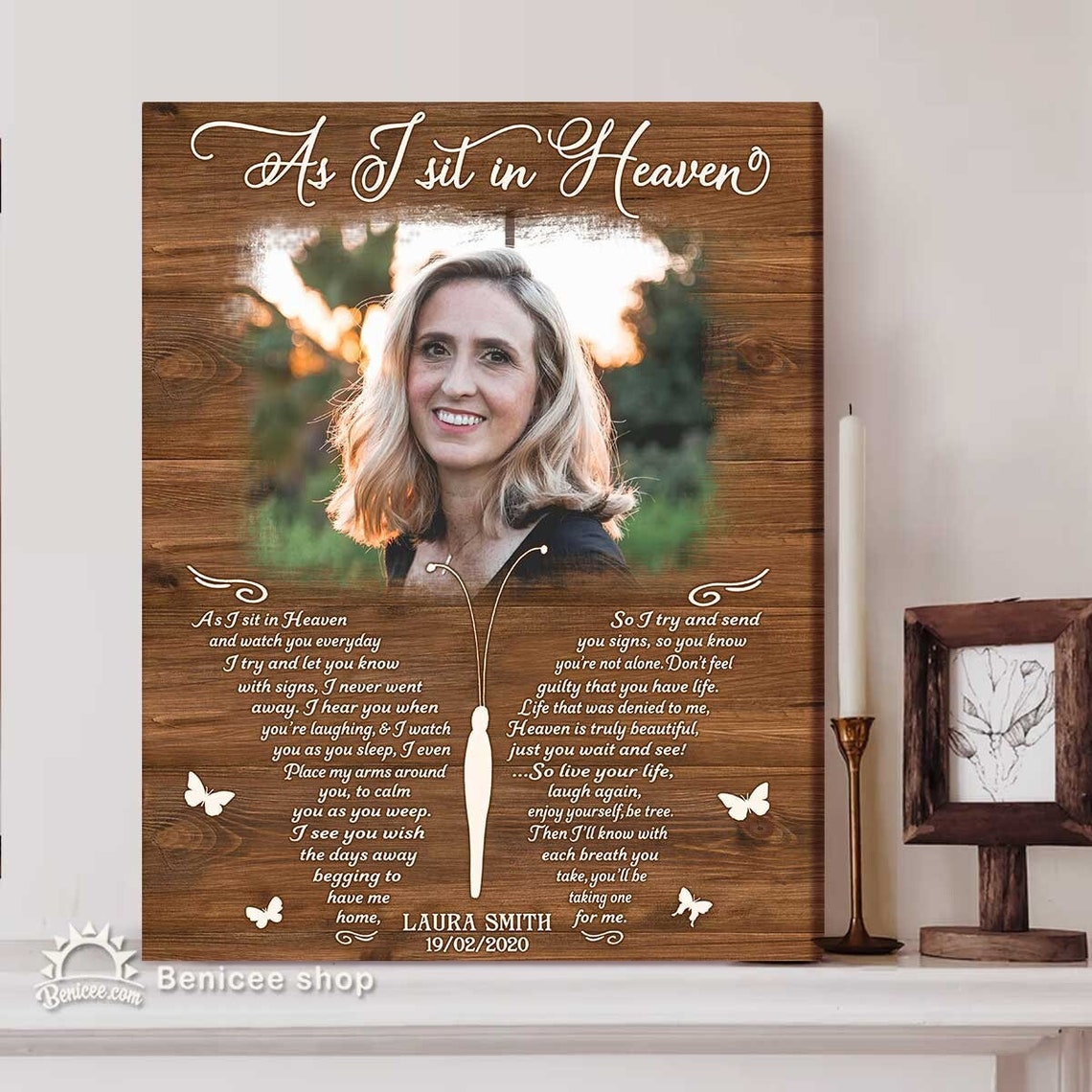 Personalized Mom Memorial Canvas With Photo Too Beautiful