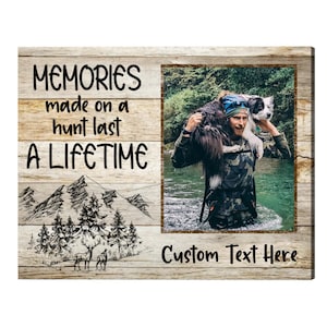 Custom Hunting Photo Canvas: Rustic Hunting Sign, Gift for Hunter