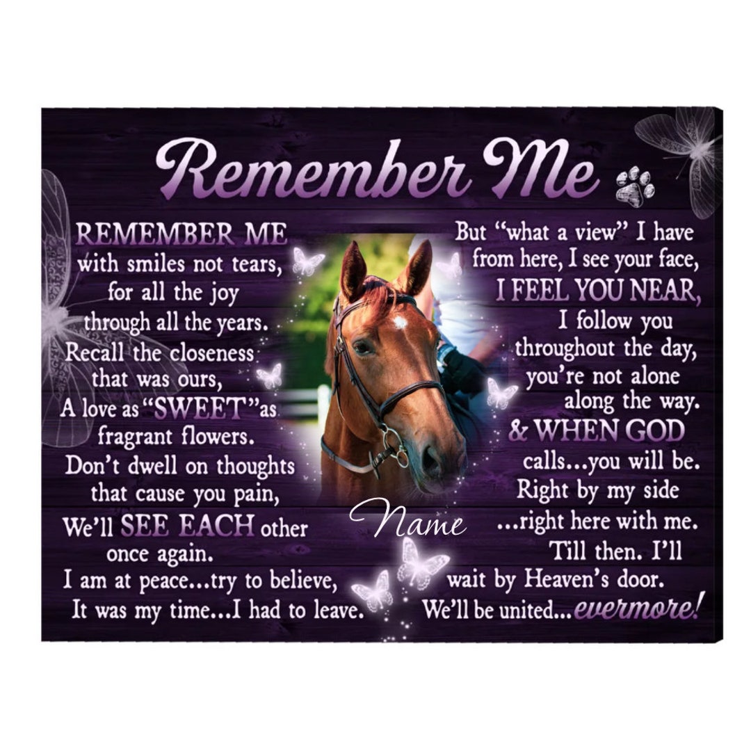 Personalized Horse Memorial Canvas Horse Loss Gifts Horse Etsy