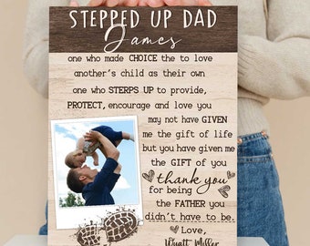 Personalized Bonus Dad Canvas: Father's Day Gifts for Stepped Up Dad