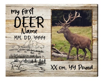 Personalized Hunting Photo Canvas: My First Deer Hunting Keepsake Gifts