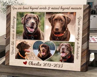 Custom Dog Memorial Photo Collage: Pet Loss Canvas Wall Art