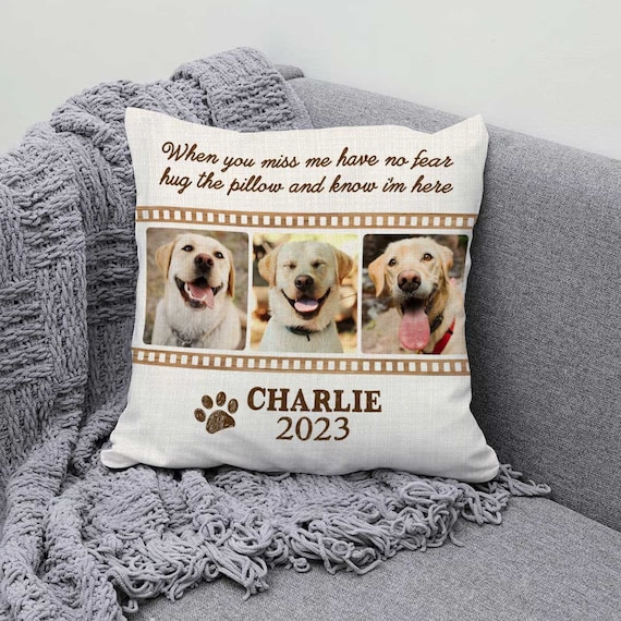 Custom Pet Photo Memorial Pillow: Dog & Cat Loss Sympathy Gift
