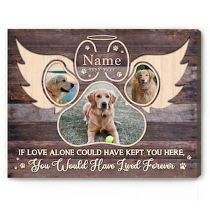 Custom Dog Memorial Photo Canvas: Pet Loss Sympathy Gift