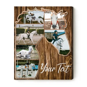 Personalized Horse Photo Collage Canvas: Equestrian Gift
