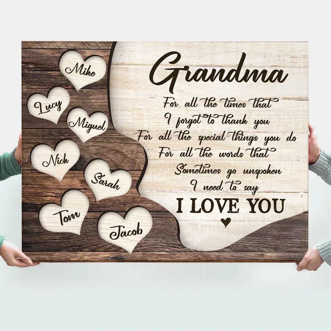 Personalized Grandma Canvas - Up to 4 Kids - Best Gift For Baby - Grandma Life Is The Best Life