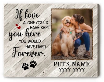 Personalized Pet Memorial Canvas, Dog Loss Gift, Photo Keepsake