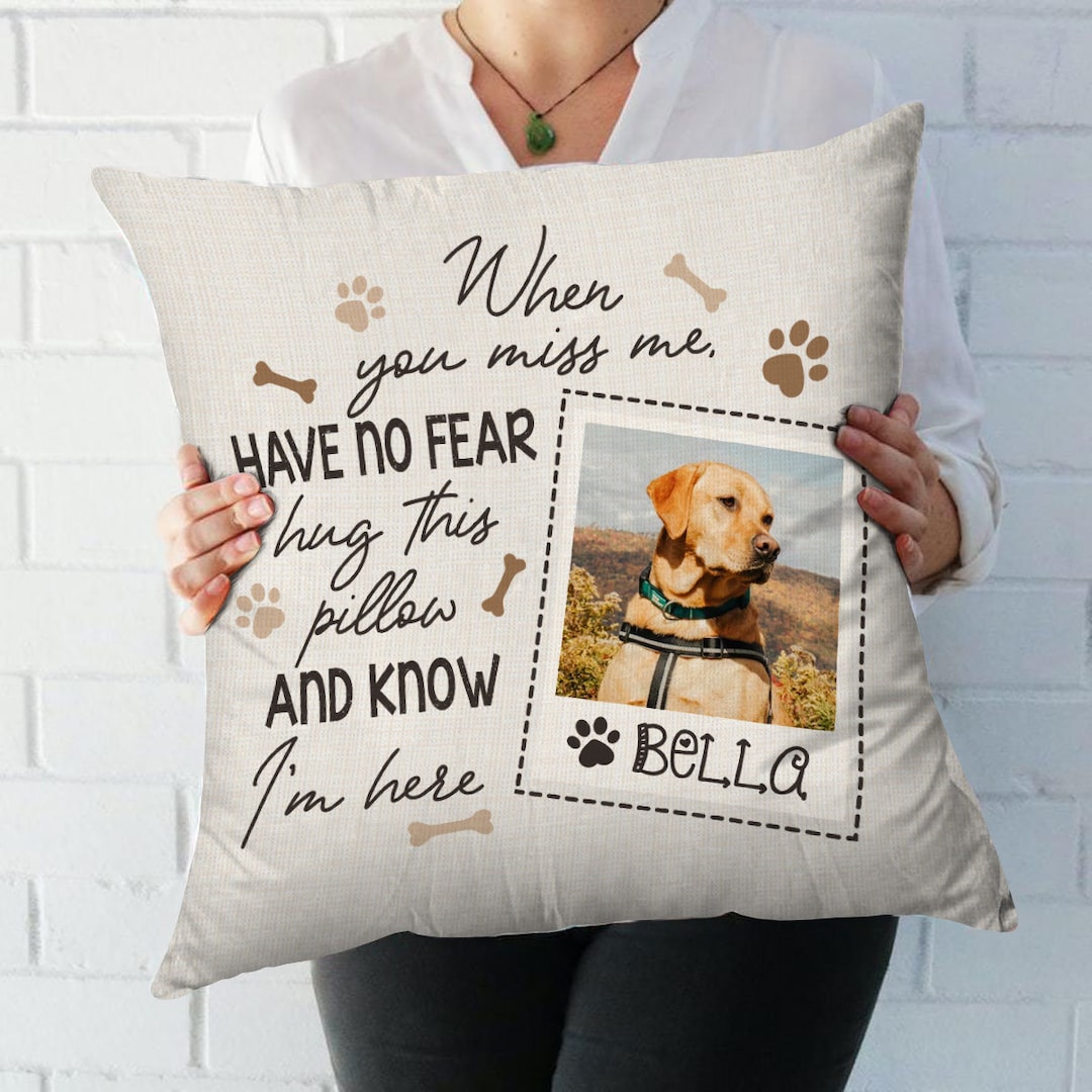 Custom Pet Memorial Pillow, Loss of Dog Photo Pillow, Sympathy Gift for