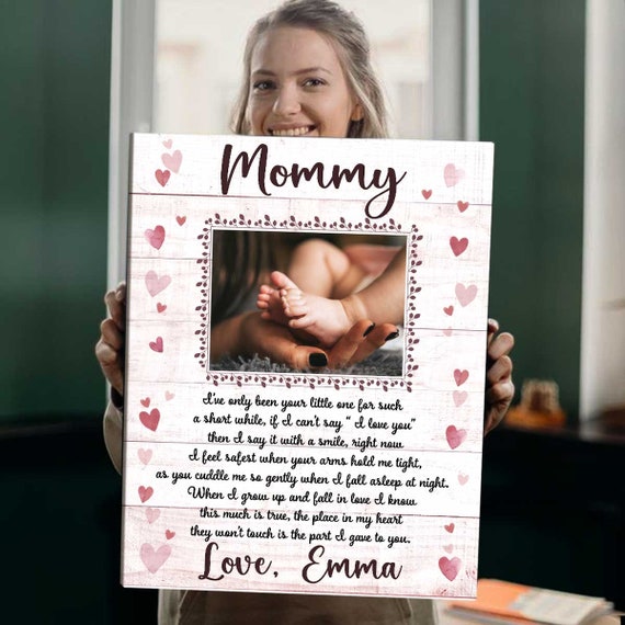Personalized Photo Gift for New Mom Canvas, Mothers Day Gifts for New Moms, First  Time Mom Gifts, First Time Mothers Day Gifts From Husband 