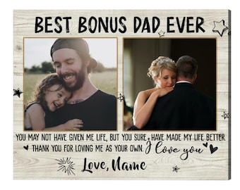 Personalized Bonus Dad Photo Canvas, Father's Day Gift
