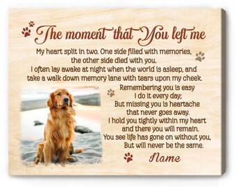 Custom Photo Dog Memorial Canvas: Pet Loss Remembrance Gift