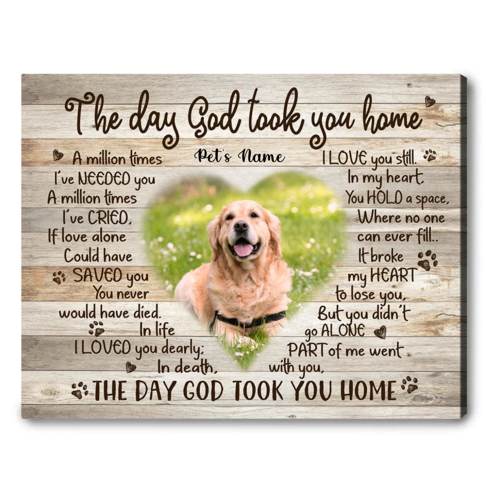 Custom Photo Pet Memorial Canvas Dog Passed Away Gift Pets Etsy