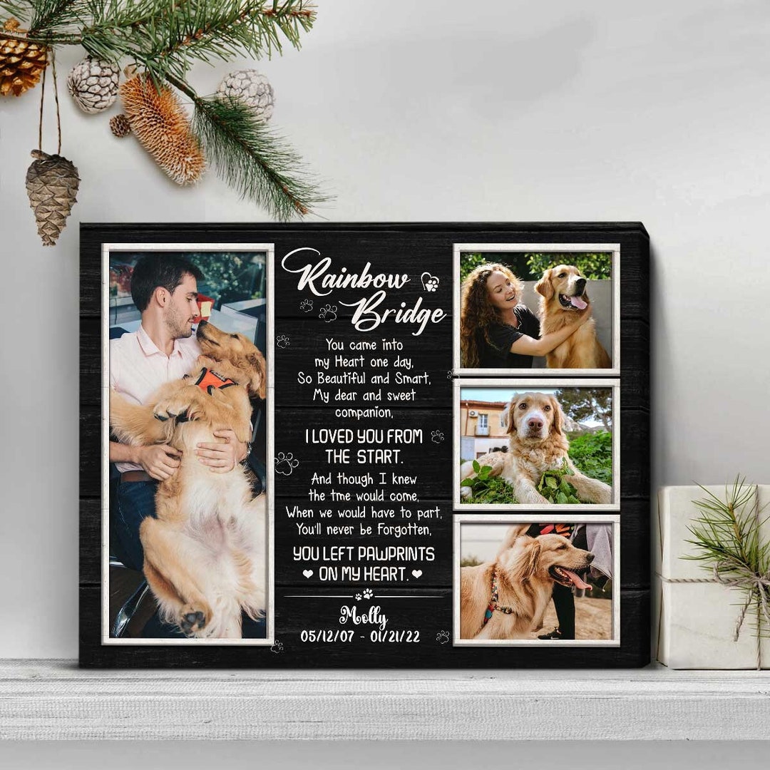 Custom Memorial Dog Photo Collage Canvas, Gifts With Your Pet Picture