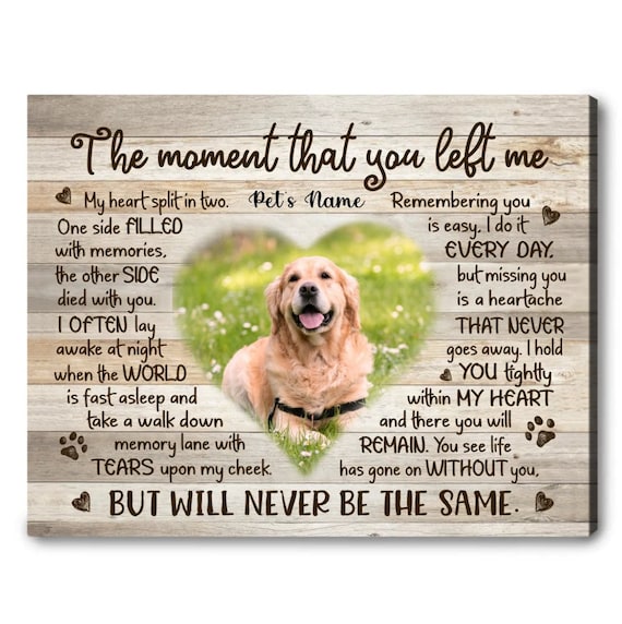 Custom Pet Memorial Canvas: Personalized Dog Loss Gift