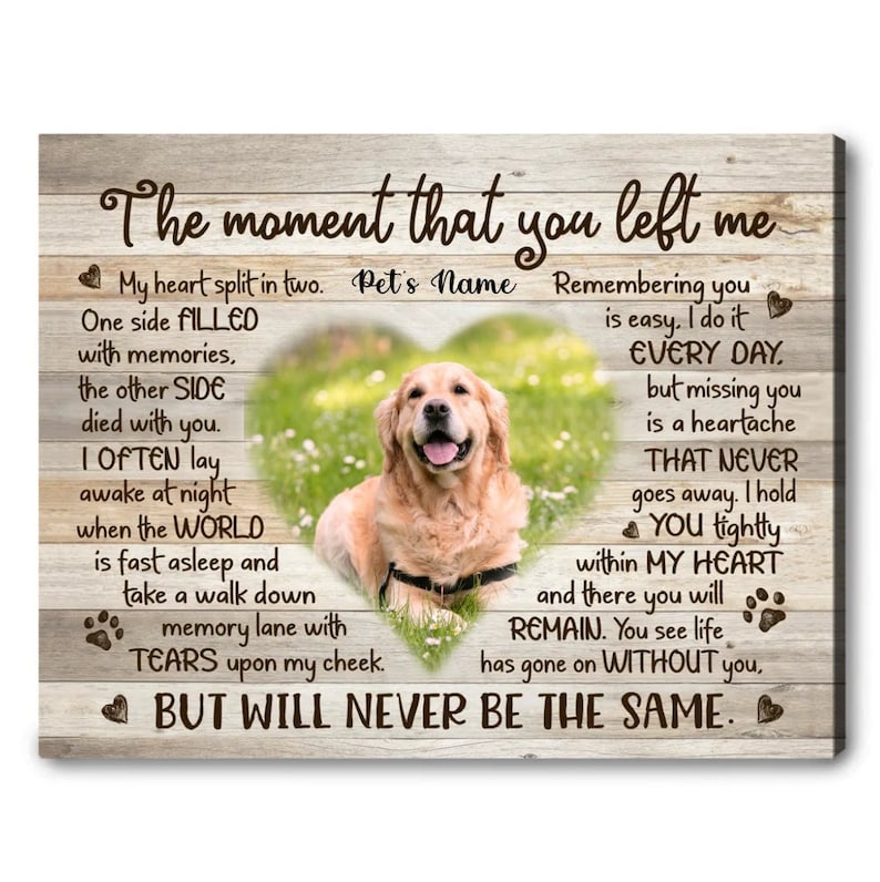 Custom Pet Memorial Canvas: Personalized Dog Loss Gift image 2